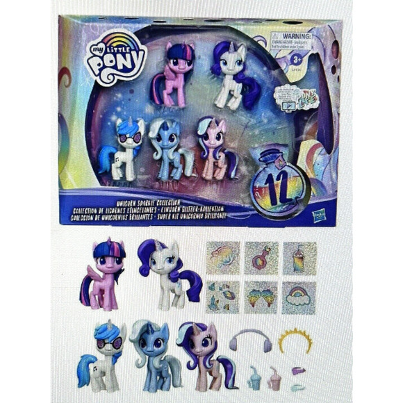 NEW in BOX My Little Pony Set Of Five Unicorns Sparkle Collection Figures Sealed - Picture 3 of 6